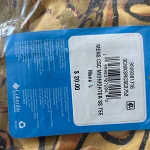 Columbia Men’s Short Sleeve Tee - Yellow with Black & Brown Pattern